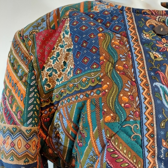 HP🥳 Vintage Vera Bradley quilted multi print patchwork puffy floral boho jacket - Picture 6 of 14